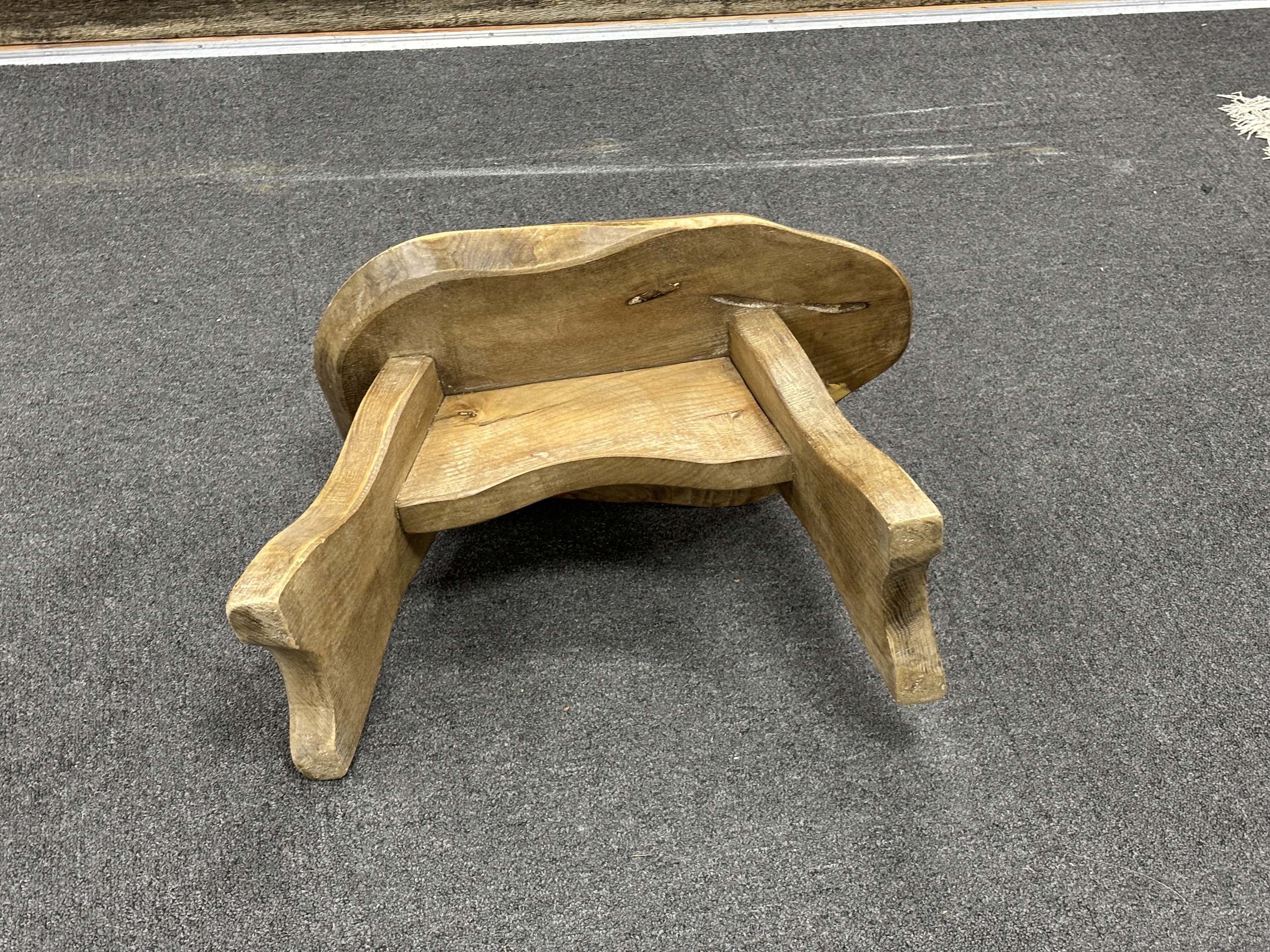 A provincial oak stool, width 48cm, depth 30cm, height 32cm
